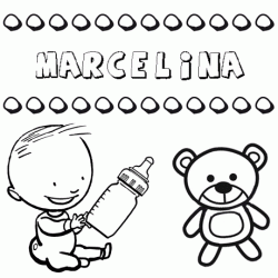 Nome Marcelina para pintar. Desenhos de todos os nomes para colorir