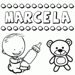 Nome Marcela para pintar. Desenhos de todos os nomes para colorir