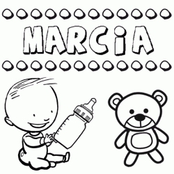 Nome Marcia para pintar. Desenhos de todos os nomes para colorir