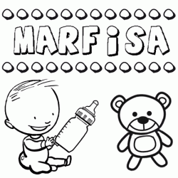 Nome Marfisa para pintar. Desenhos de todos os nomes para colorir
