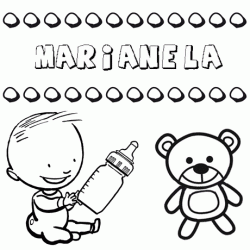 Nome Marianela para pintar. Desenhos de todos os nomes para colorir