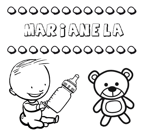 Nome Marianela para pintar. Desenhos de todos os nomes para colorir