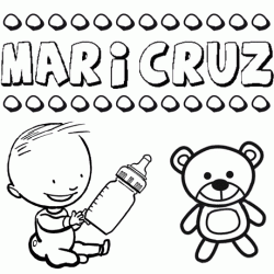Nome Maricruz para pintar. Desenhos de todos os nomes para colorir