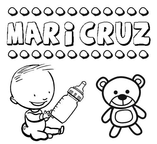 Nome Maricruz para pintar. Desenhos de todos os nomes para colorir