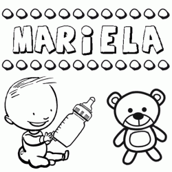 Nome Mariela para pintar. Desenhos de todos os nomes para colorir