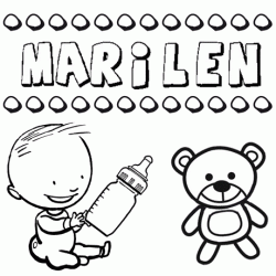 Nome Marilén para pintar. Desenhos de todos os nomes para colorir