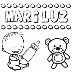 Nome Mariluz para pintar. Desenhos de todos os nomes para colorir