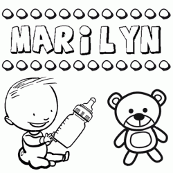 Nome Marilyn para pintar. Desenhos de todos os nomes para colorir