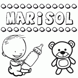 Nome Marisol para pintar. Desenhos de todos os nomes para colorir