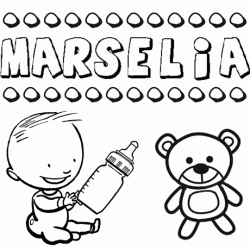 Nome Marselia para pintar. Desenhos de todos os nomes para colorir