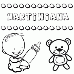 Nome Martiniana para pintar. Desenhos de todos os nomes para colorir