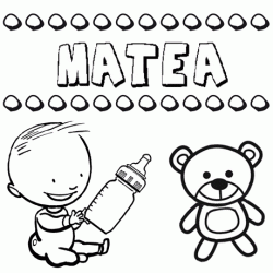 Nome Matea para pintar. Desenhos de todos os nomes para colorir