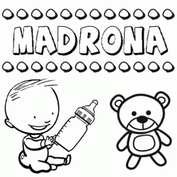 Nome Madrona para pintar. Desenhos de todos os nomes para colorir