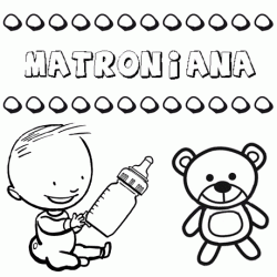 Nome Matroniana para pintar. Desenhos de todos os nomes para colorir