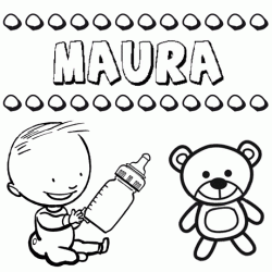 Nome Maura para pintar. Desenhos de todos os nomes para colorir