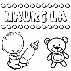 Nome Maurila para pintar. Desenhos de todos os nomes para colorir