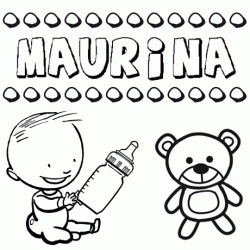 Nome Maurina para pintar. Desenhos de todos os nomes para colorir