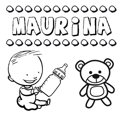 Nome Maurina para pintar. Desenhos de todos os nomes para colorir