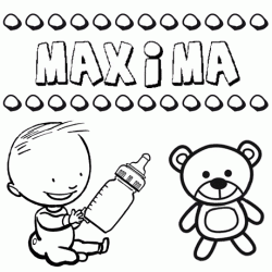 Nome Máxima para pintar. Desenhos de todos os nomes para colorir