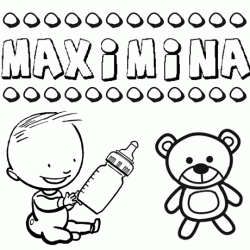 Nome Maximina para pintar. Desenhos de todos os nomes para colorir