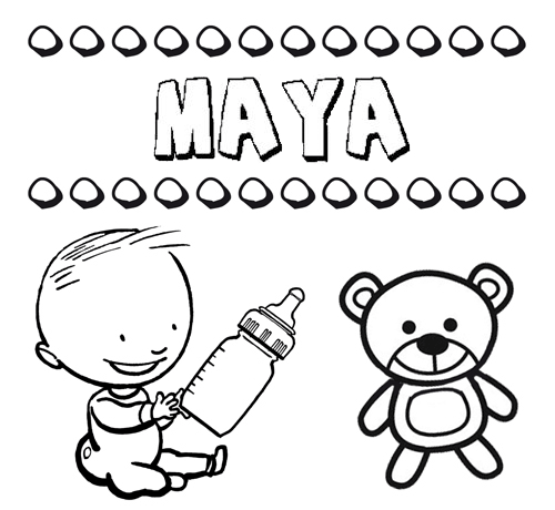 Nome Maya para pintar. Desenhos de todos os nomes para colorir