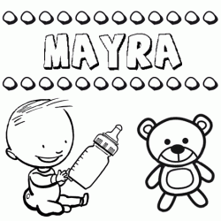 Nome Mayra para pintar. Desenhos de todos os nomes para colorir