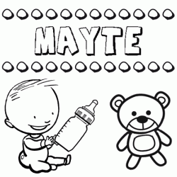 Nome Mayte para pintar. Desenhos de todos os nomes para colorir