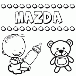 Nome Mazda para pintar. Desenhos de todos os nomes para colorir