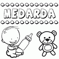 Nome Medarda para pintar. Desenhos de todos os nomes para colorir