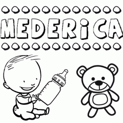 Nome Mederica para pintar. Desenhos de todos os nomes para colorir