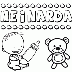 Nome Meinarda para pintar. Desenhos de todos os nomes para colorir