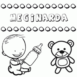 Nome Meginarda para pintar. Desenhos de todos os nomes para colorir