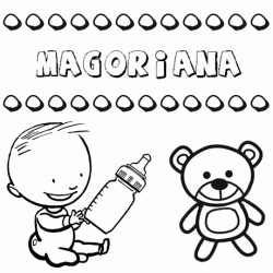 Nome Magoriana para pintar. Desenhos de todos os nomes para colorir