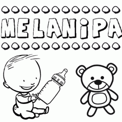 Nome Melanipa para pintar. Desenhos de todos os nomes para colorir