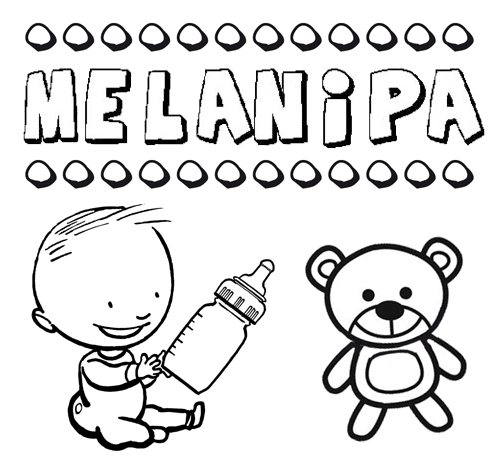 Nome Melanipa para pintar. Desenhos de todos os nomes para colorir