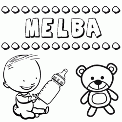 Nome Melba para pintar. Desenhos de todos os nomes para colorir