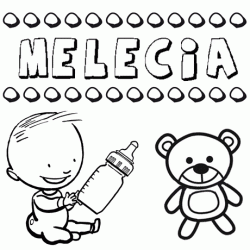 Nome Melecia para pintar. Desenhos de todos os nomes para colorir