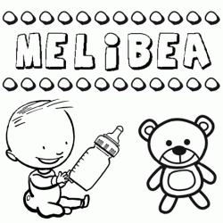 Nome Melibea para pintar. Desenhos de todos os nomes para colorir