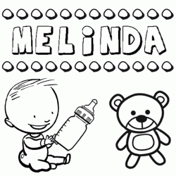 Nome Melinda para pintar. Desenhos de todos os nomes para colorir