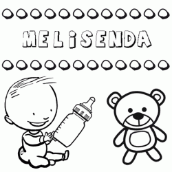 Nome Melisenda para pintar. Desenhos de todos os nomes para colorir