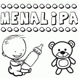 Nome Menalipa para pintar. Desenhos de todos os nomes para colorir