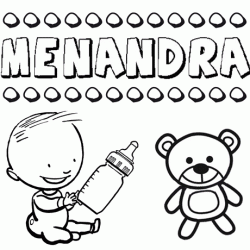 Nome Menandra para pintar. Desenhos de todos os nomes para colorir