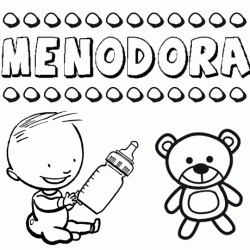 Nome Menodora para pintar. Desenhos de todos os nomes para colorir