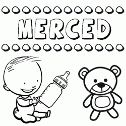 Nome Merced para pintar. Desenhos de todos os nomes para colorir