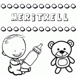 Nome Meritxell para pintar. Desenhos de todos os nomes para colorir