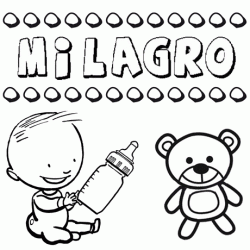 Nome Milagro para pintar. Desenhos de todos os nomes para colorir