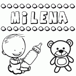 Nome Milena para pintar. Desenhos de todos os nomes para colorir