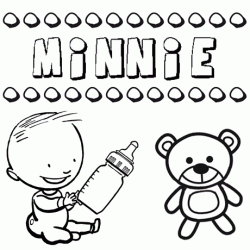 Nome Minnie para pintar. Desenhos de todos os nomes para colorir