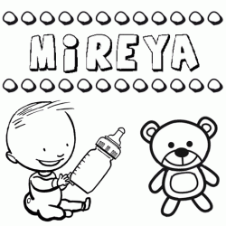 Nome Mireya para pintar. Desenhos de todos os nomes para colorir