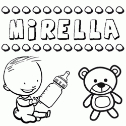 Nome Mirella para pintar. Desenhos de todos os nomes para colorir